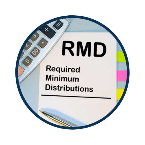 a sheet of paper saying "RMD Required Minimum Distributions"