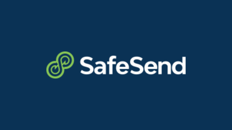 A logo of the software SafeSend