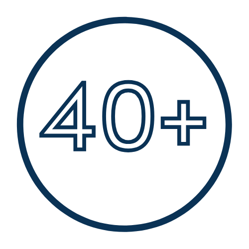 an icon showing the number 40+