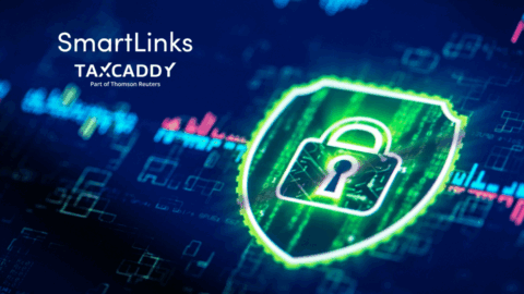 A glowing green security icon with a lock inside on a dark blue digital-looking background