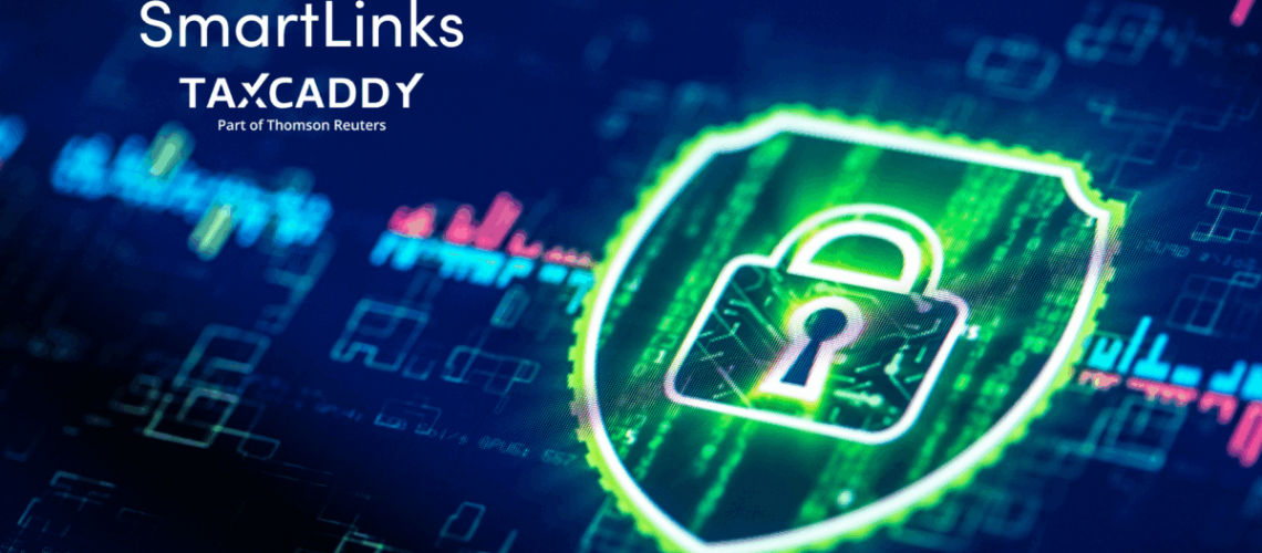 A glowing green security icon with a lock inside on a dark blue digital-looking background