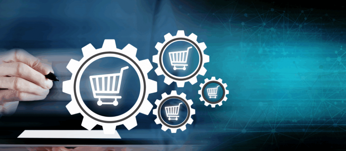 Gears with shopping carts in them