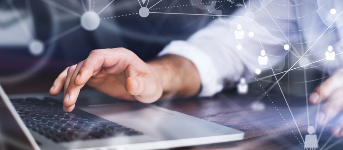 a laptop showing a remote connection