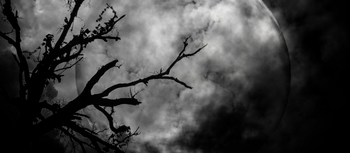 A dark, creepy photo of the moon